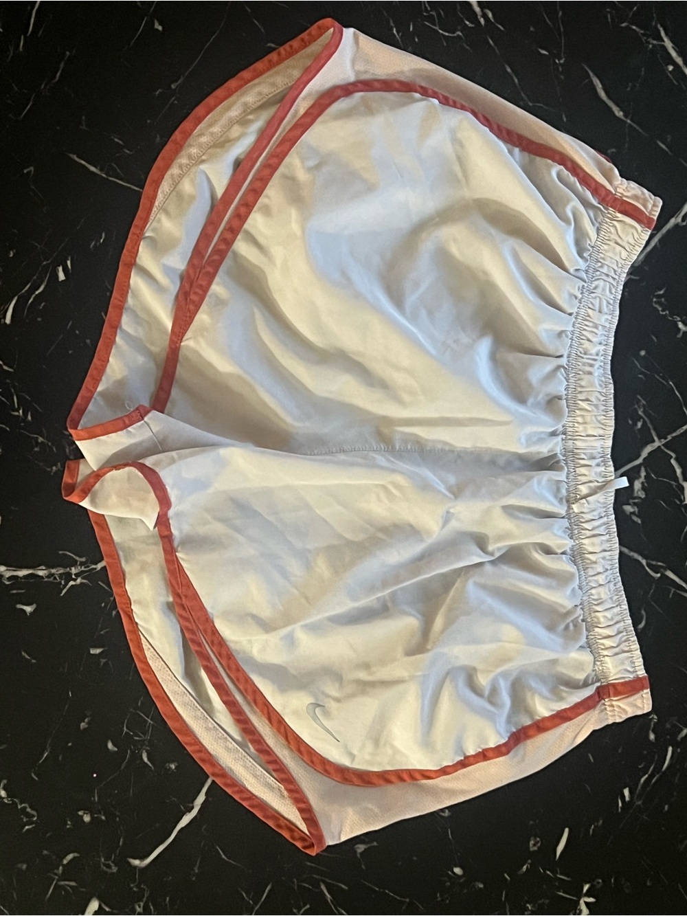 Nike White Women's Athletic Shorts with Coral Trim